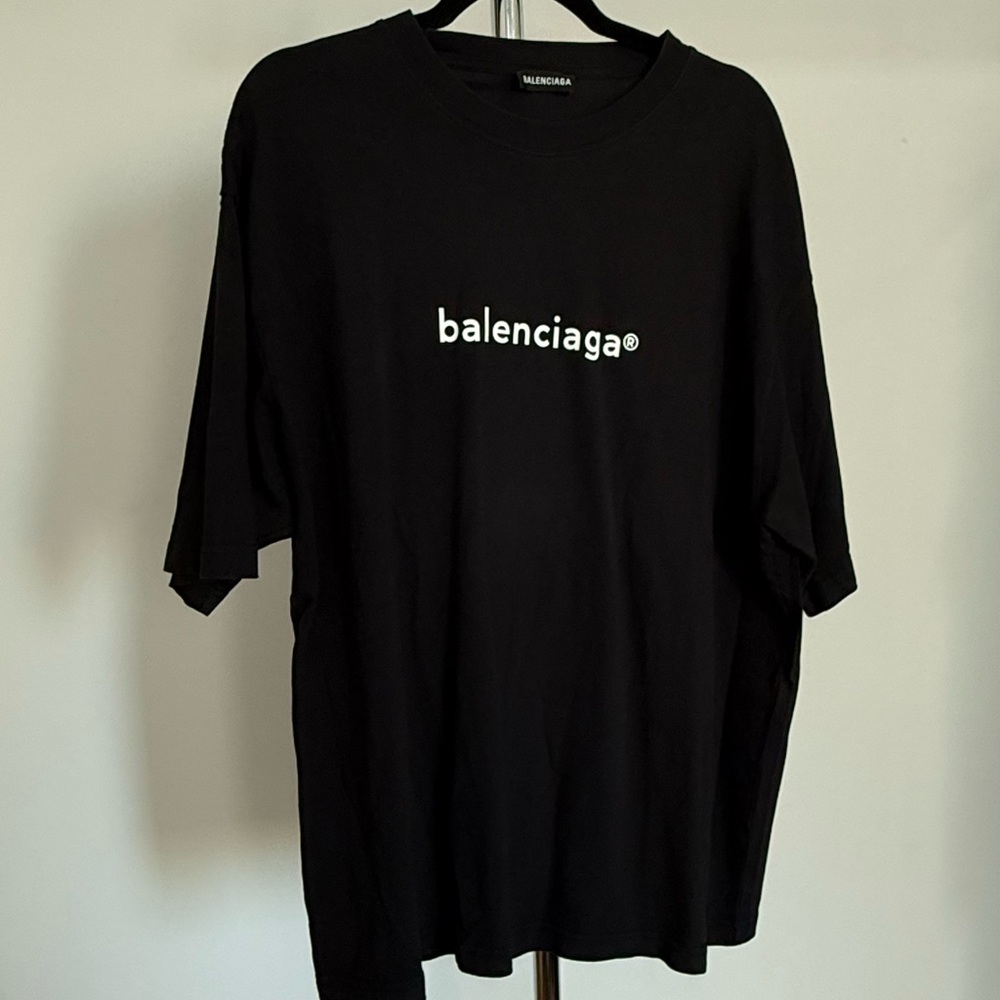 Balenciaga Black Logo T-Shirt | Oversized Luxury Tee XL